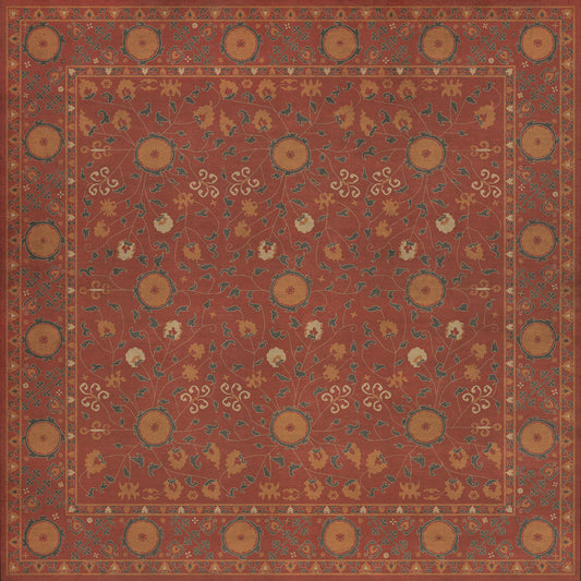 Persian Bazaar - Samarkand - Lola 72x72 Vintage Vinyl Floorcloth