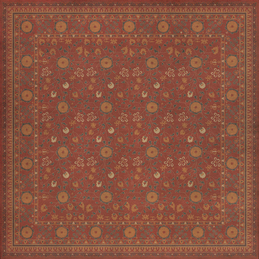 Persian Bazaar - Samarkand - Lola 96x96 Vintage Vinyl Floorcloth