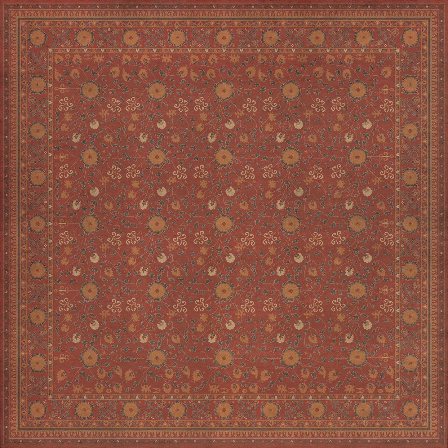 Persian Bazaar - Samarkand - Lola 120x120 Vintage Vinyl Floorcloth