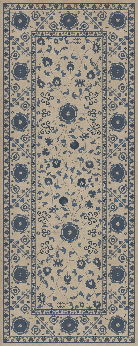 Persian Bazaar - Samarkand - Okean 36x90 Vintage Vinyl Floorcloth