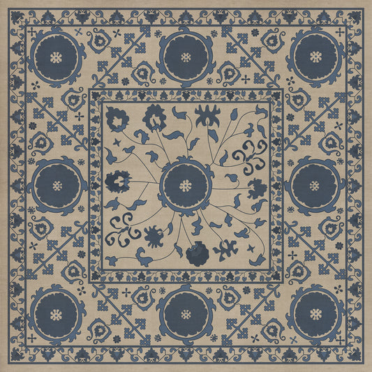 Persian Bazaar - Samarkand - Okean 36x36 Vintage Vinyl Floorcloth