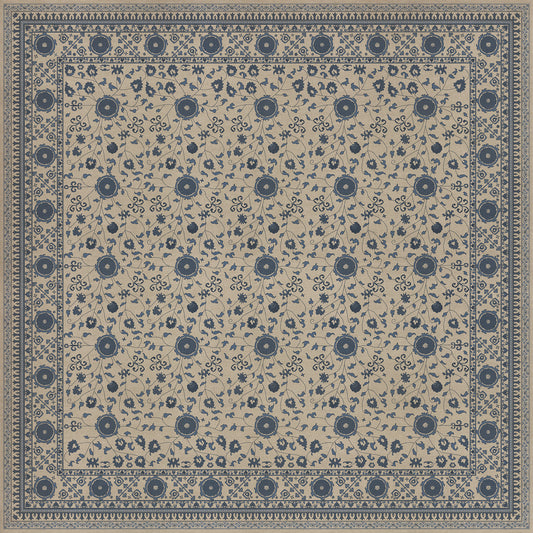 Persian Bazaar - Samarkand - Okean 120x120 Vintage Vinyl Floorcloth