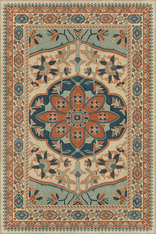 Persian Bazaar - Farahan - Ava 24x36 Vintage Vinyl Floorcloth