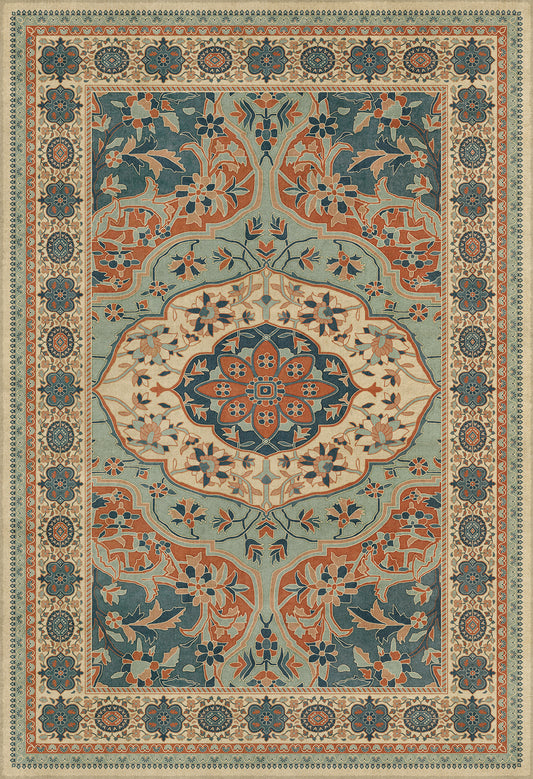 Persian Bazaar - Farahan - Ava 52x76 Vintage Vinyl Floorcloth