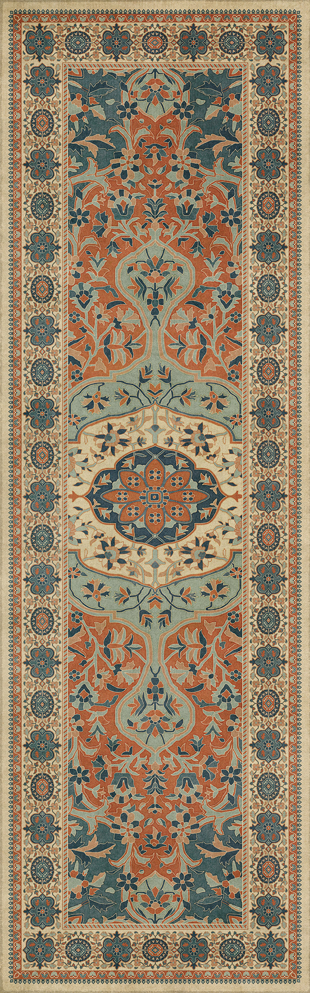 Persian Bazaar - Farahan - Ava 36x115 Vintage Vinyl Floorcloth