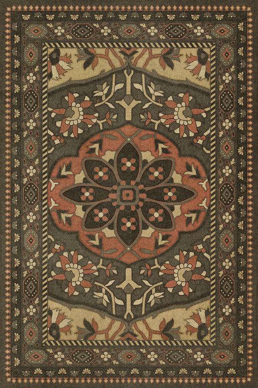 Persian Bazaar - Farahan - Azar 24x36 Vintage Vinyl Floorcloth