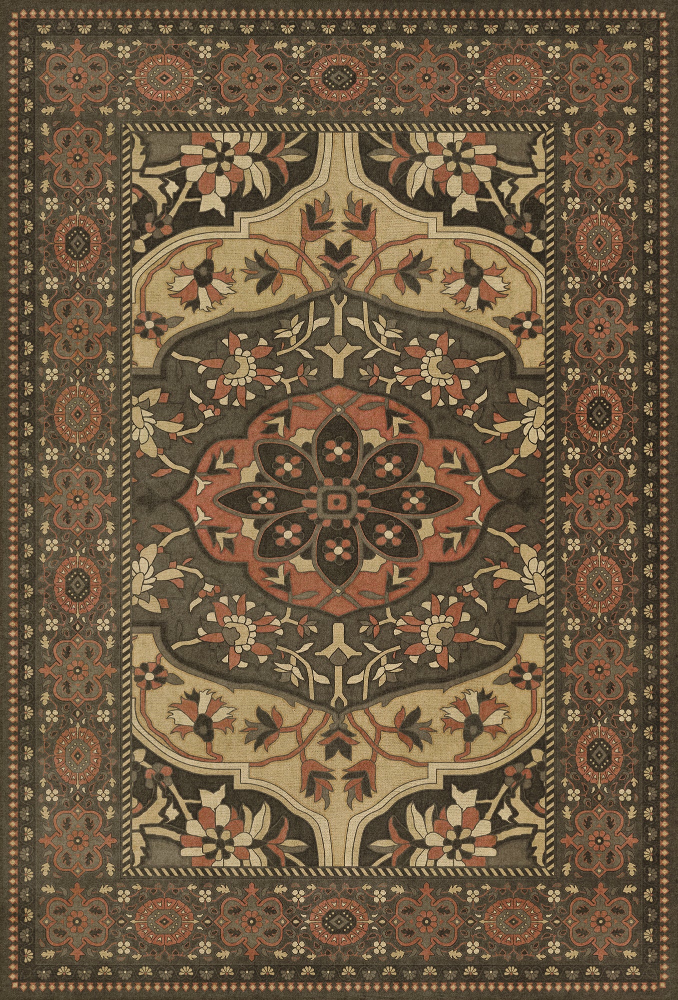 Persian Bazaar - Farahan - Azar 38x56 Vintage Vinyl Floorcloth