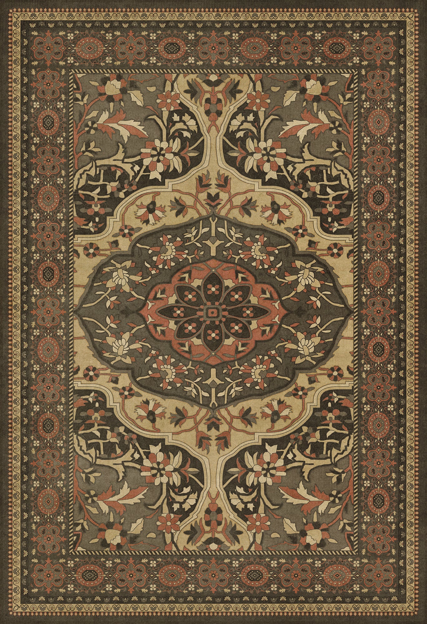 Persian Bazaar - Farahan - Azar 52x76 Vintage Vinyl Floorcloth