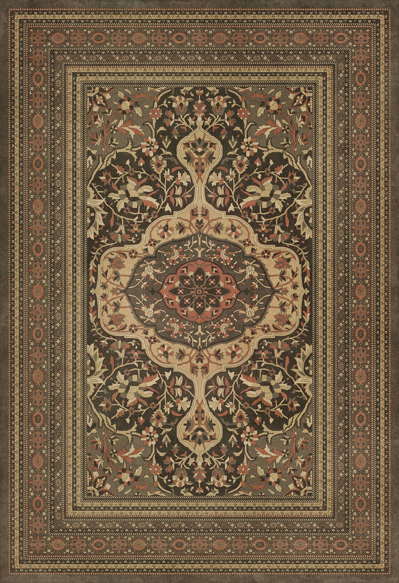 Persian Bazaar - Farahan - Azar 96x140 Vintage Vinyl Floorcloth