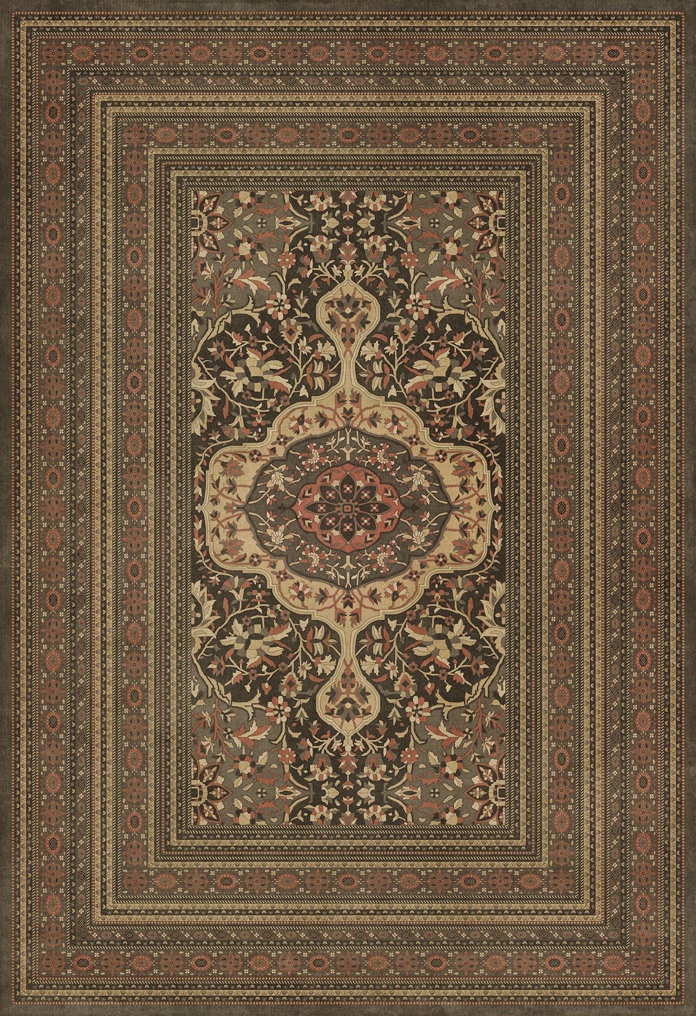 Persian Bazaar - Farahan - Azar 120x175 Vintage Vinyl Floorcloth