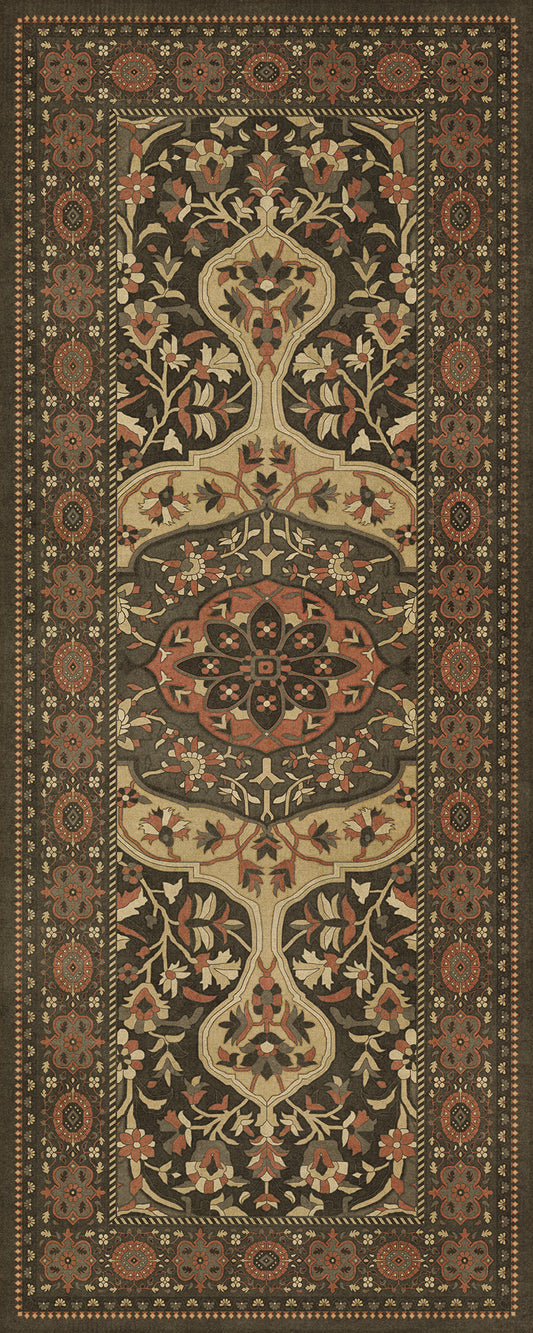 Persian Bazaar - Farahan - Azar 36x90 Vintage Vinyl Floorcloth