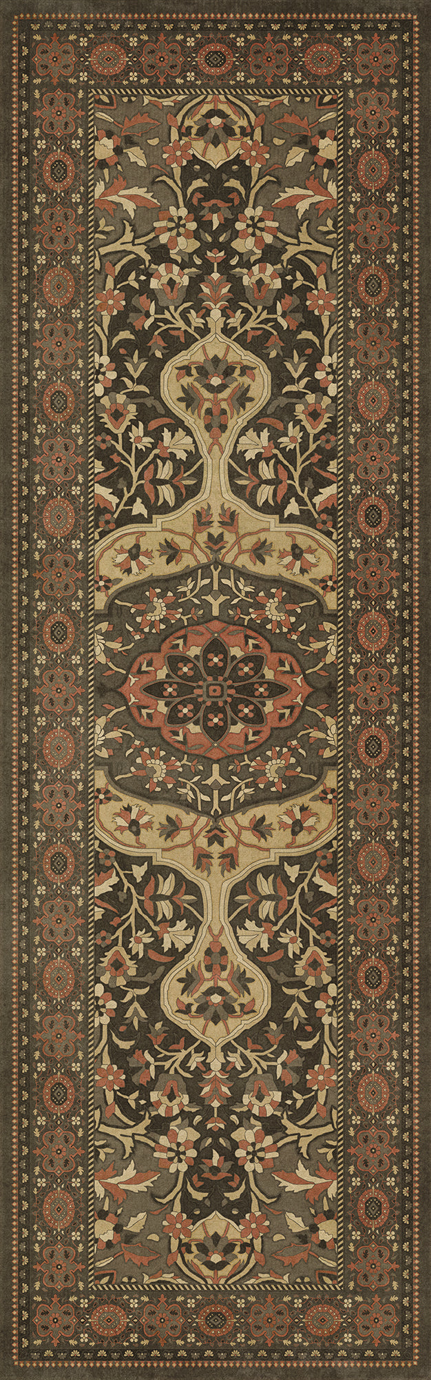 Persian Bazaar - Farahan - Azar 36x115 Vintage Vinyl Floorcloth
