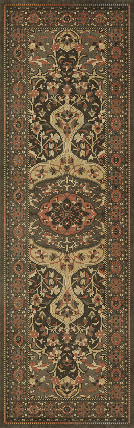 Persian Bazaar - Farahan - Azar 36x115 Vintage Vinyl Floorcloth