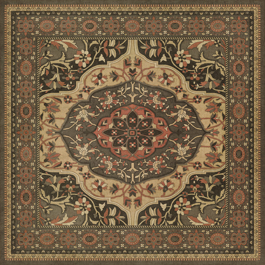 Persian Bazaar - Farahan - Azar 60x60 Vintage Vinyl Floorcloth