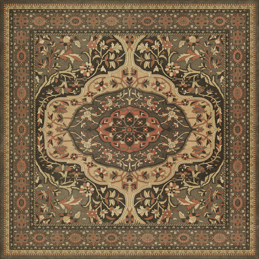 Persian Bazaar - Farahan - Azar 72x72 Vintage Vinyl Floorcloth