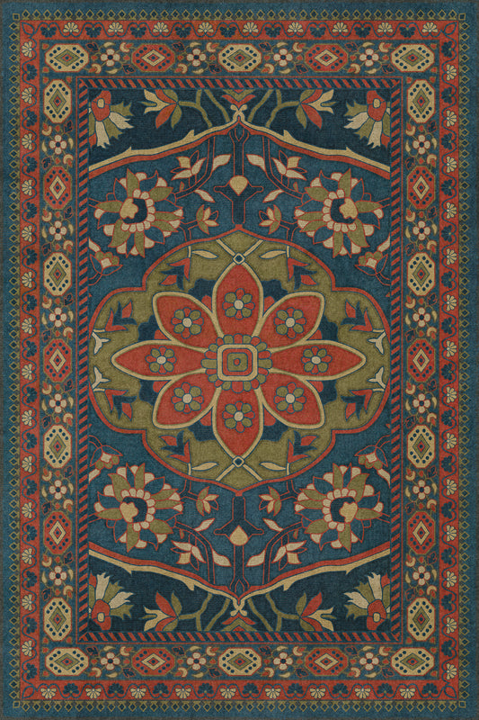Persian Bazaar - Farahan - Delara 24x36 Vintage Vinyl Floorcloth