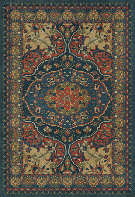 Persian Bazaar - Farahan - Delara 52x76 Vintage Vinyl Floorcloth