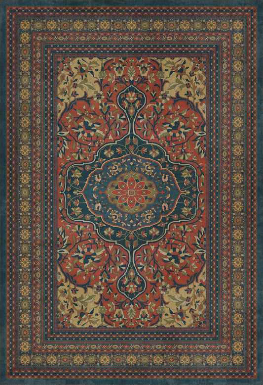 Persian Bazaar - Farahan - Delara 96x140 Vintage Vinyl Floorcloth