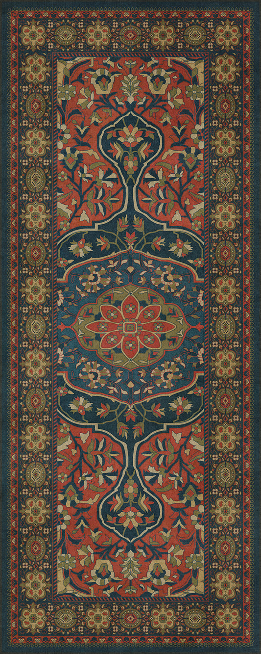 Persian Bazaar - Farahan - Delara 36x90 Vintage Vinyl Floorcloth