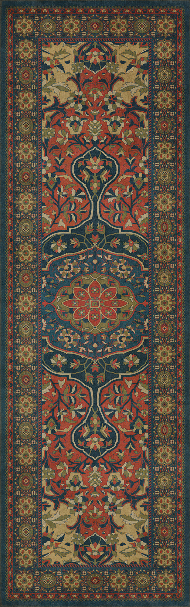 Persian Bazaar - Farahan - Delara 36x115 Vintage Vinyl Floorcloth