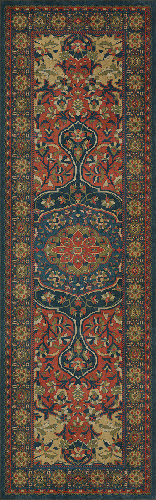 Persian Bazaar - Farahan - Delara 36x115 Vintage Vinyl Floorcloth
