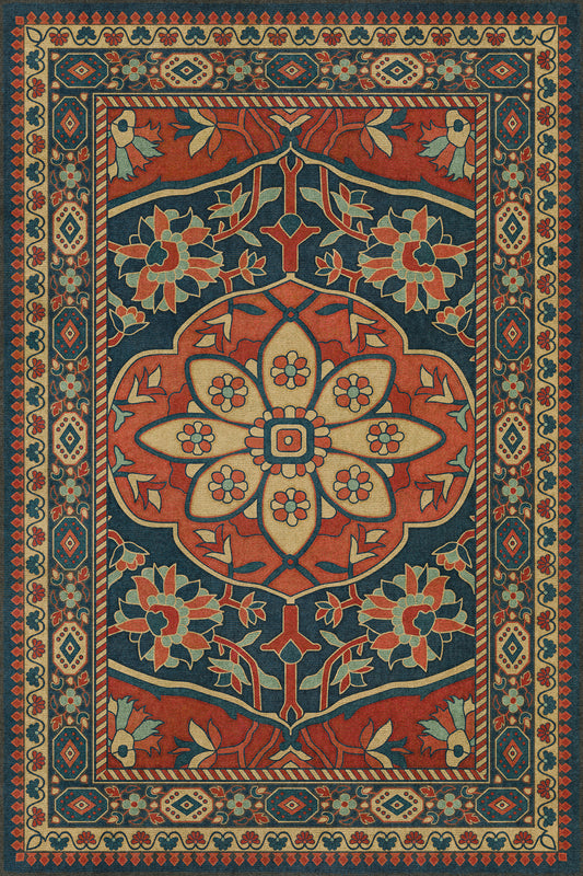 Persian Bazaar - Farahan - Farid 20x30 Vintage Vinyl Floorcloth