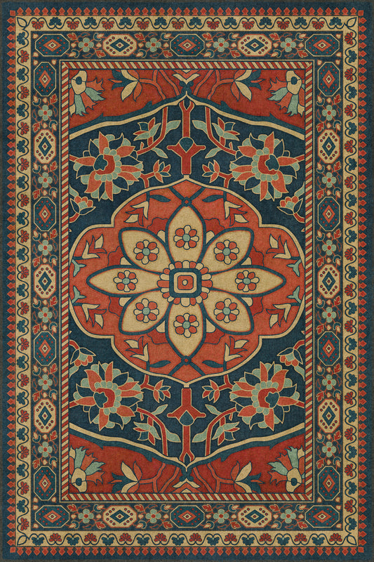 Persian Bazaar - Farahan - Farid 24x36 Vintage Vinyl Floorcloth