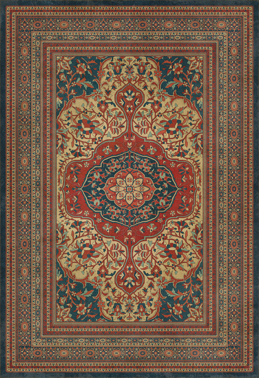 Persian Bazaar - Farahan - Farid 96x140 Vintage Vinyl Floorcloth