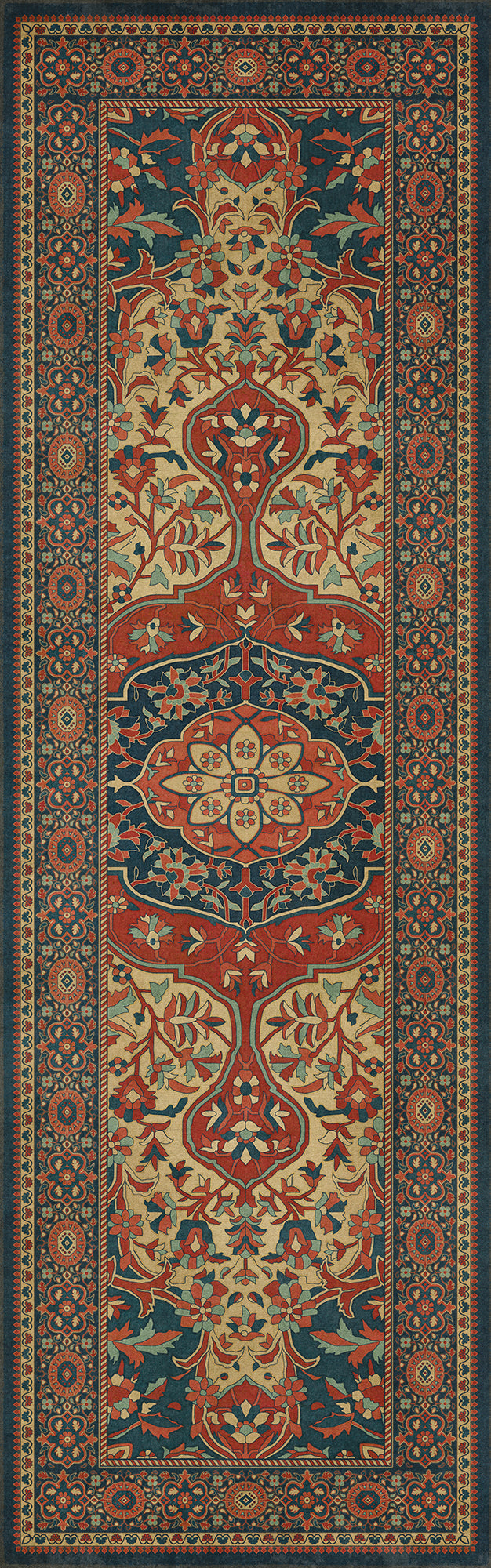 Persian Bazaar - Farahan - Farid 36x115 Vintage Vinyl Floorcloth