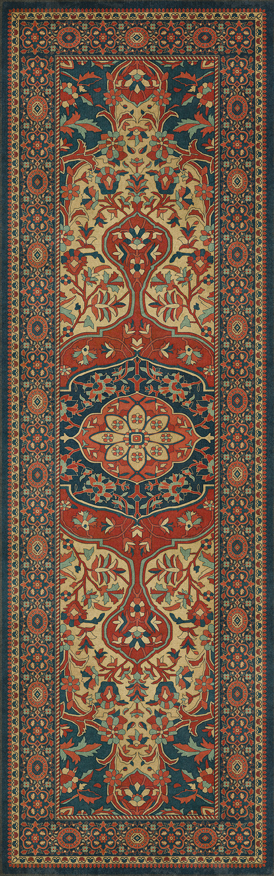 Persian Bazaar - Farahan - Farid 36x115 Vintage Vinyl Floorcloth