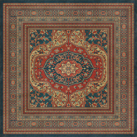 Persian Bazaar - Farahan - Farid 96x96 Vintage Vinyl Floorcloth
