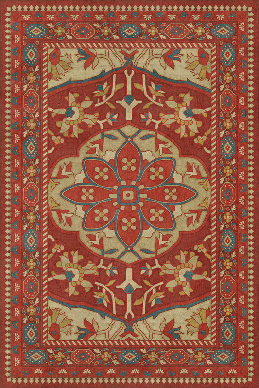 Persian Bazaar - Farahan - Firdaus 24x36 Vintage Vinyl Floorcloth