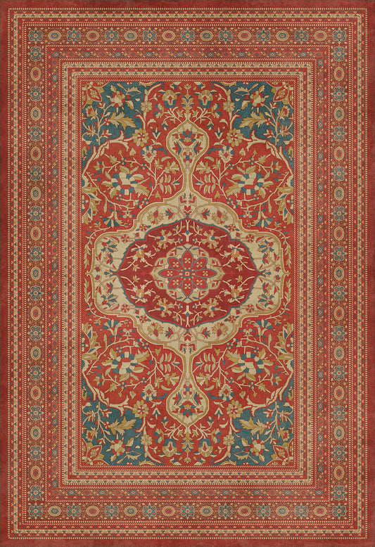 Persian Bazaar - Farahan - Firdaus 96x140 Vintage Vinyl Floorcloth