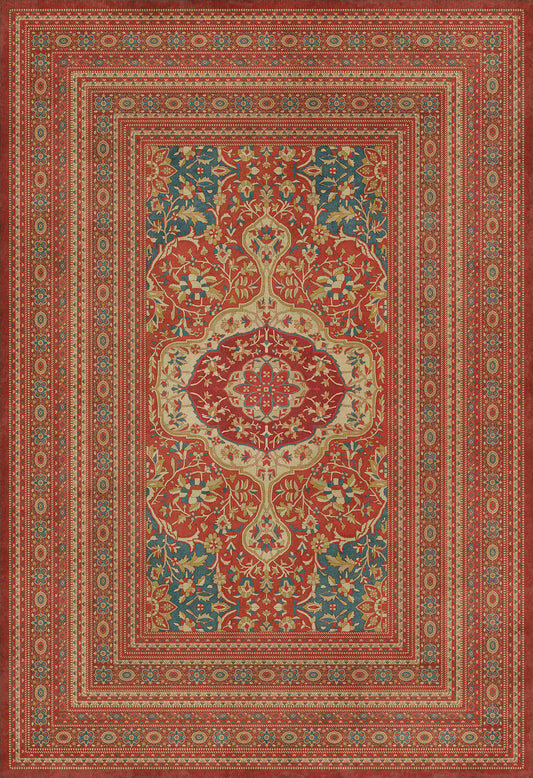 Persian Bazaar - Farahan - Firdaus 120x175 Vintage Vinyl Floorcloth