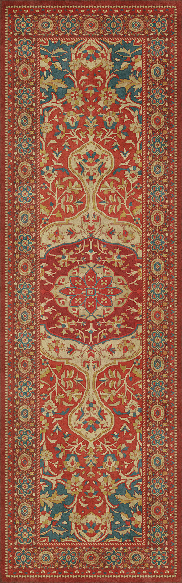 Persian Bazaar - Farahan - Firdaus 36x115 Vintage Vinyl Floorcloth