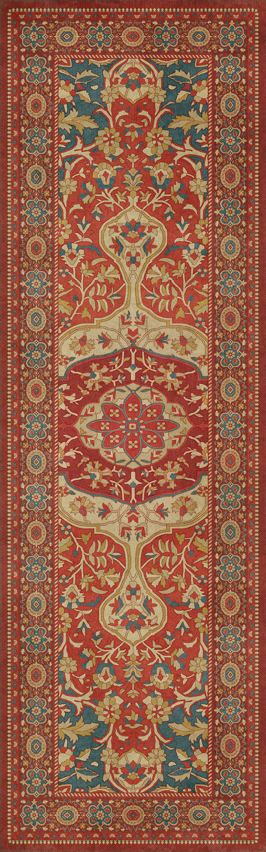 Persian Bazaar - Farahan - Firdaus 36x115 Vintage Vinyl Floorcloth