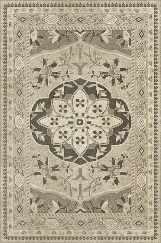 Persian Bazaar - Farahan - Mahtab 20x30 Vintage Vinyl Floorcloth