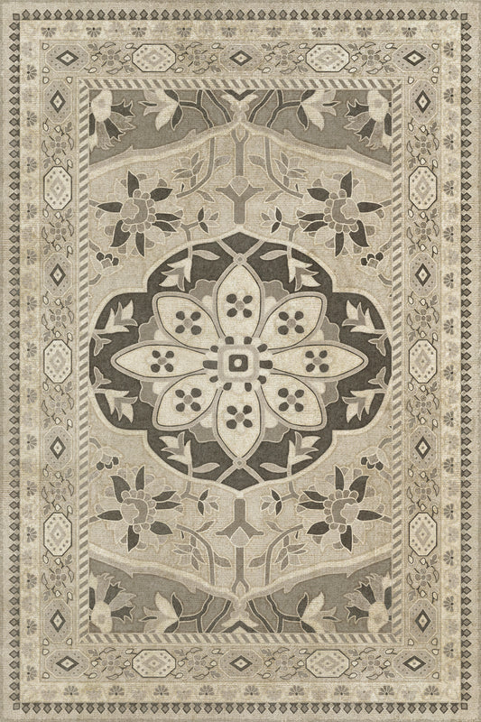 Persian Bazaar - Farahan - Mahtab 24x36 Vintage Vinyl Floorcloth