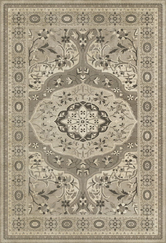 Persian Bazaar - Farahan - Mahtab 52x76 Vintage Vinyl Floorcloth