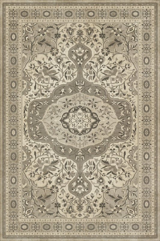 Persian Bazaar - Farahan - Mahtab 72x108 Vintage Vinyl Floorcloth