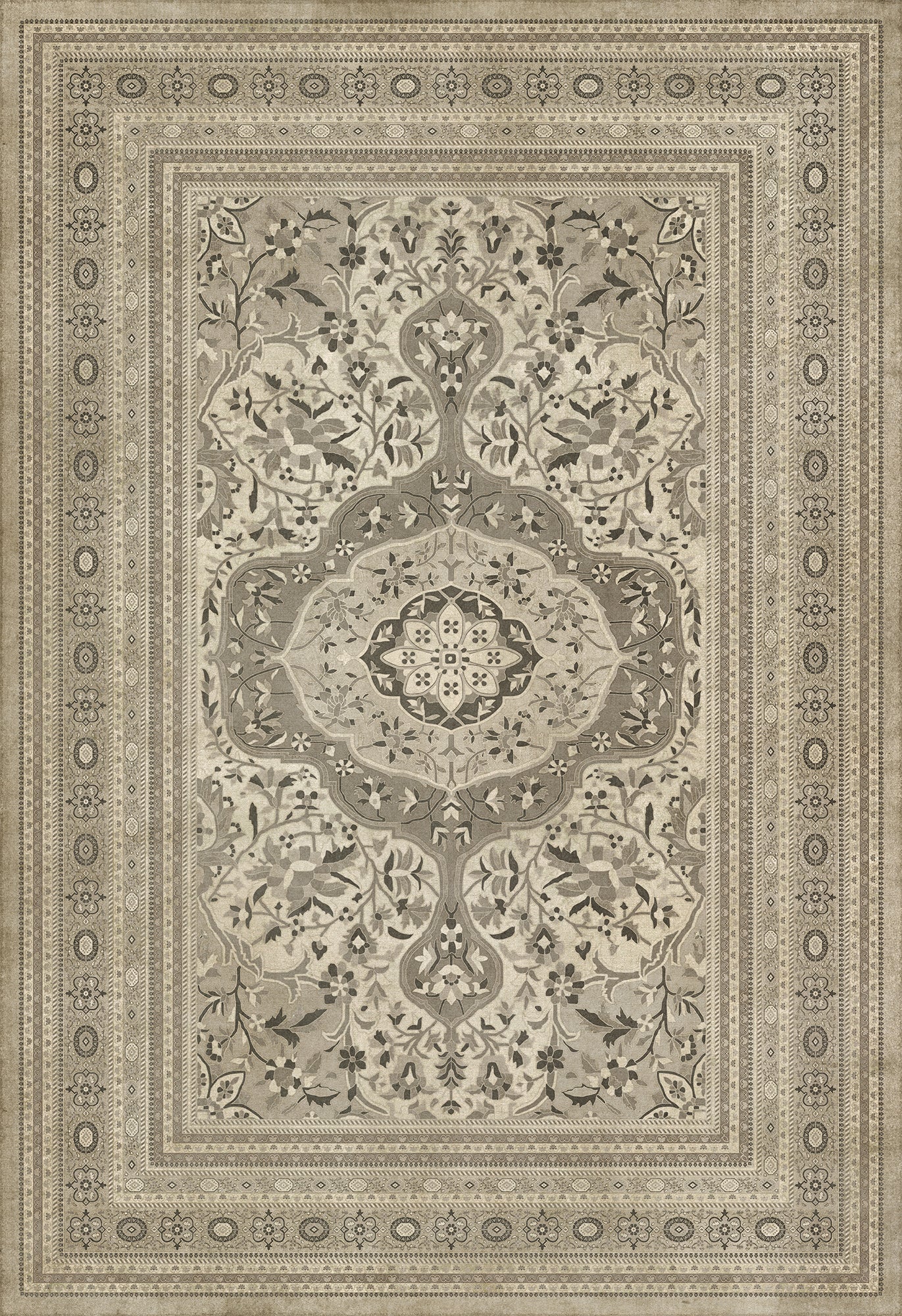 Persian Bazaar - Farahan - Mahtab 96x140 Vintage Vinyl Floorcloth