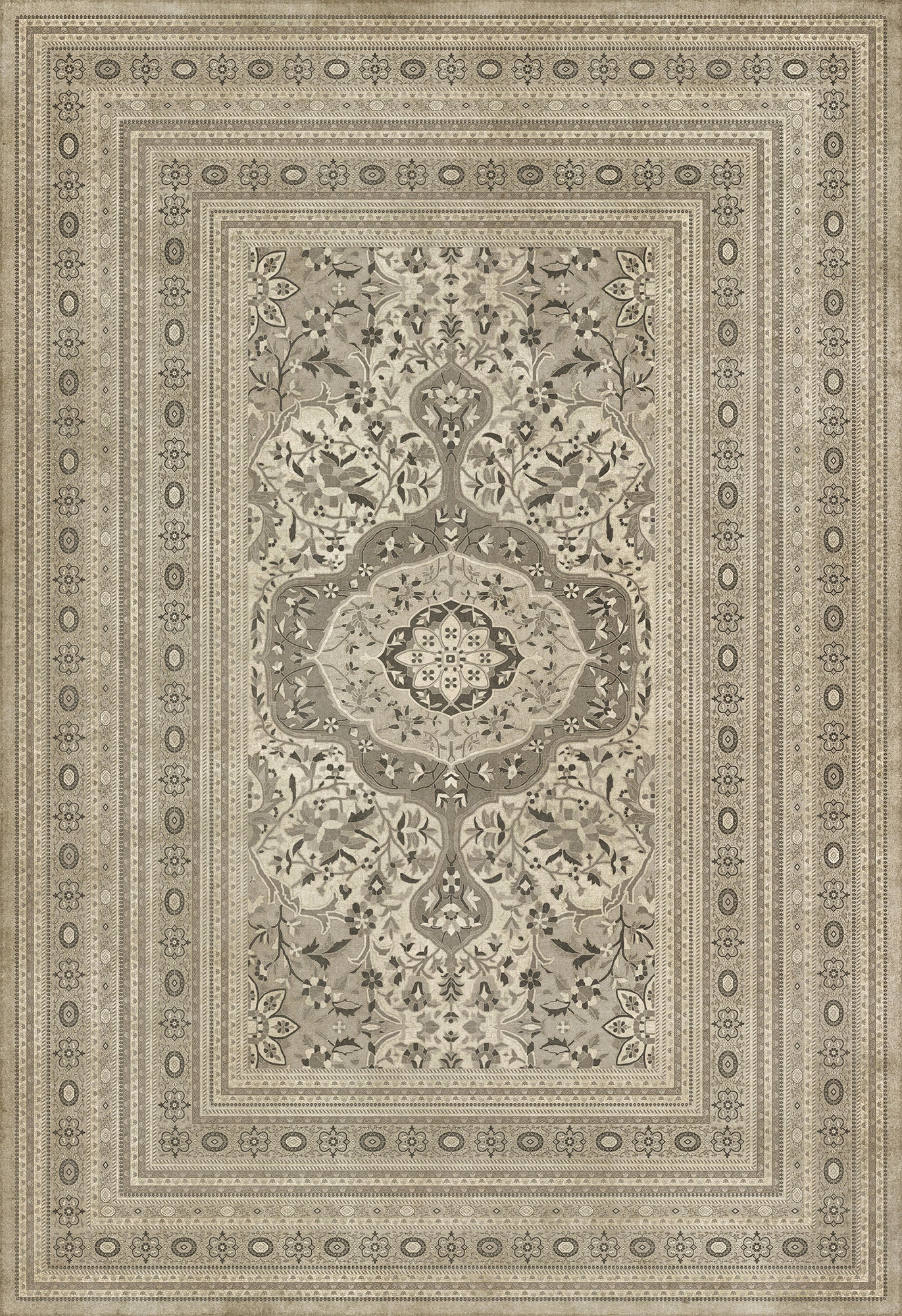 Persian Bazaar - Farahan - Mahtab 120x175 Vintage Vinyl Floorcloth