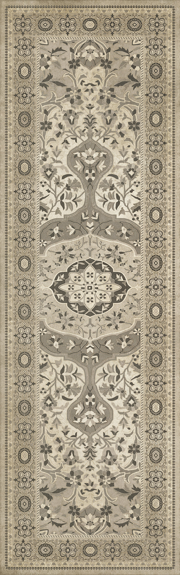 Persian Bazaar - Farahan - Mahtab 36x115 Vintage Vinyl Floorcloth