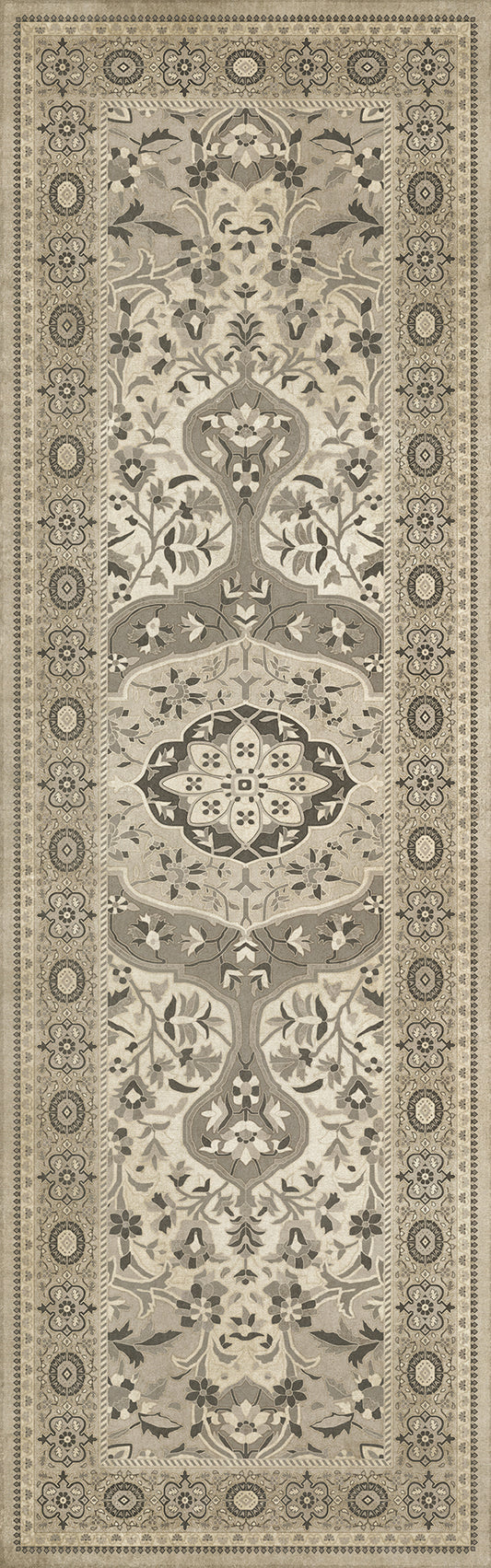 Persian Bazaar - Farahan - Mahtab 36x115 Vintage Vinyl Floorcloth