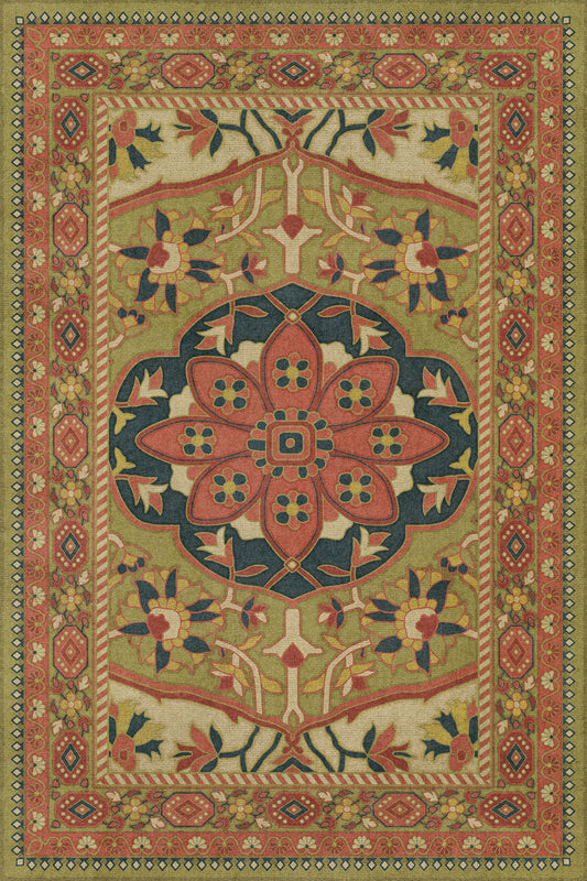 Persian Bazaar - Farahan - Mehr 20x30 Vintage Vinyl Floorcloth