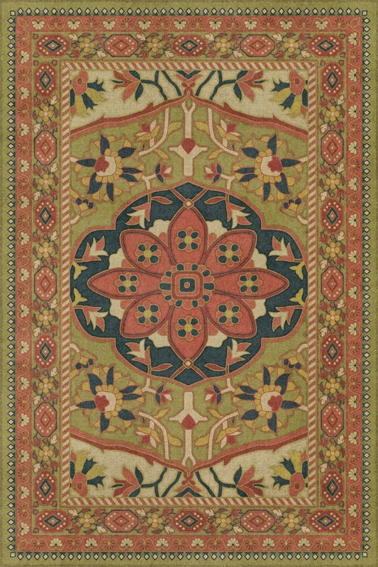 Persian Bazaar - Farahan - Mehr 24x36 Vintage Vinyl Floorcloth