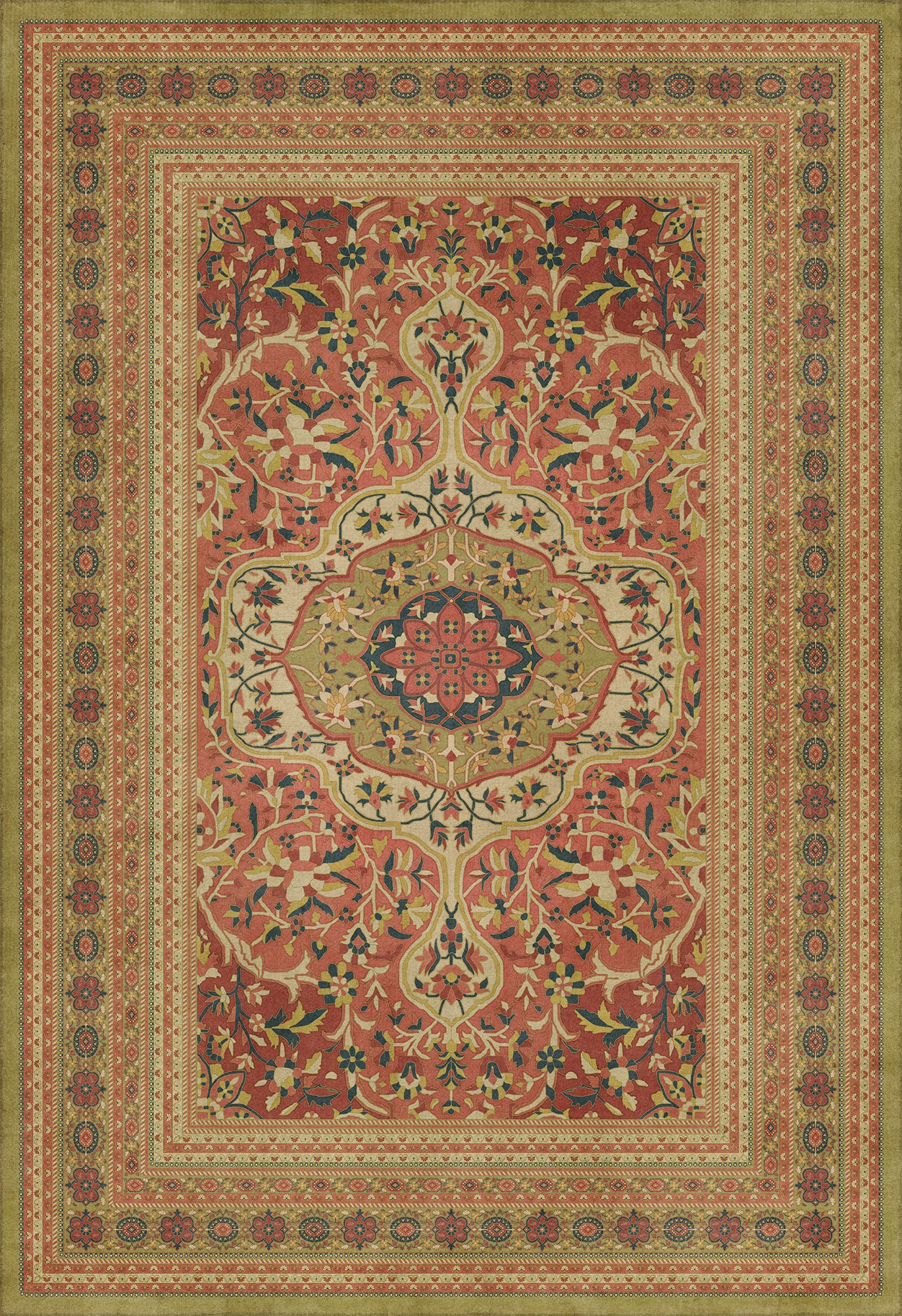 Persian Bazaar - Farahan - Mehr 96x140 Vintage Vinyl Floorcloth