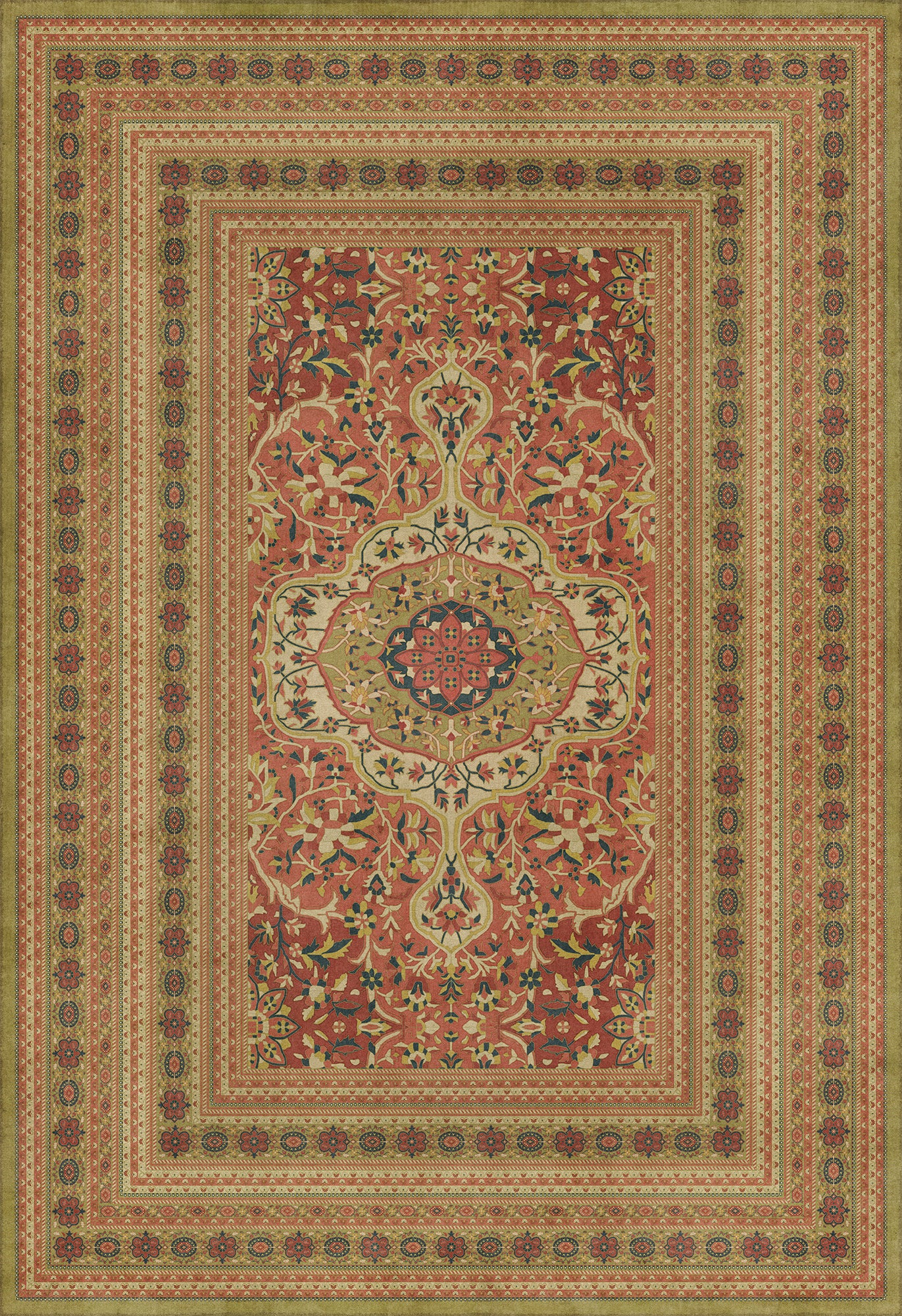 Persian Bazaar - Farahan - Mehr 120x175 Vintage Vinyl Floorcloth
