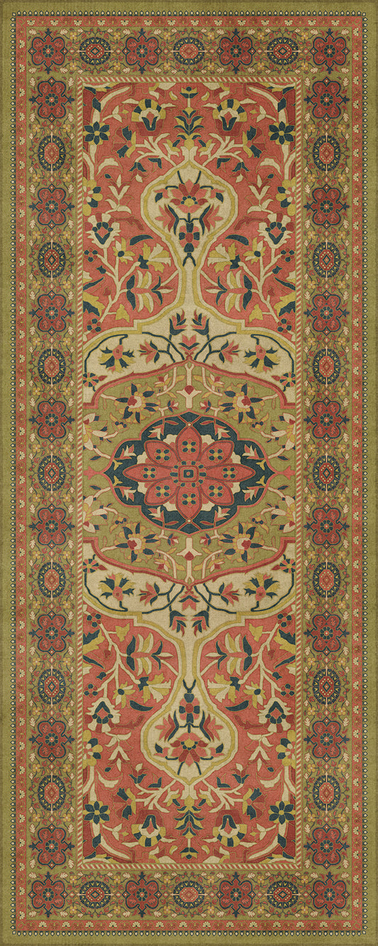 Persian Bazaar - Farahan - Mehr 36x90 Vintage Vinyl Floorcloth
