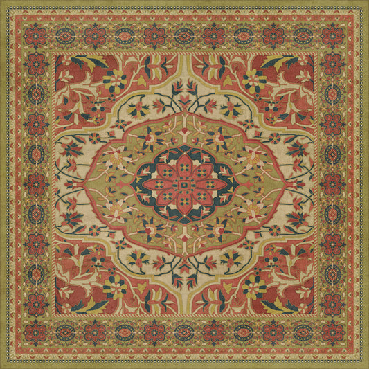 Persian Bazaar - Farahan - Mehr 60x60 Vintage Vinyl Floorcloth